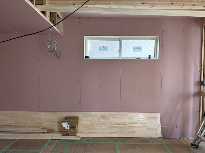 石膏ボードの施工が進んでいます(/・ω・)/　郡山市安積北井　新築注文住宅Y様邸