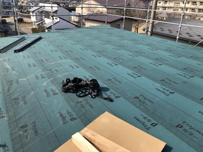 屋根の下地施工です！　郡山市　新築注文住宅　N様邸