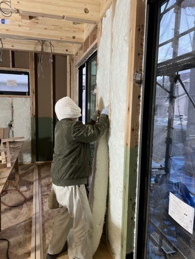 高断熱施工が進んでいます(*^^*)　郡山市鶴見坦　新築注文住宅I様邸