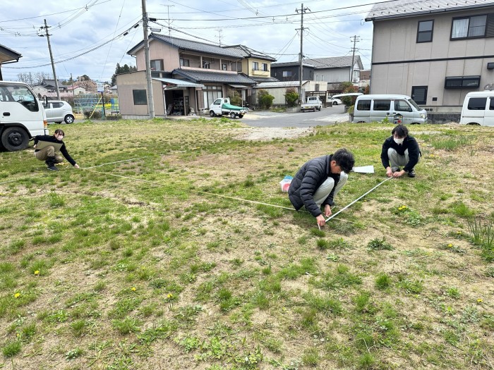 地縄張りを行いました！！郡山市田村町　O様邸