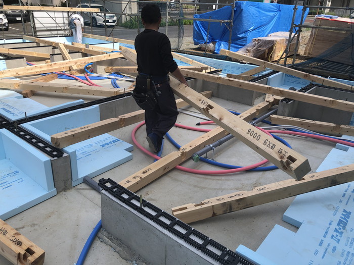 土台入れを行いました！郡山市小原田　新築注文住宅　M様邸です。