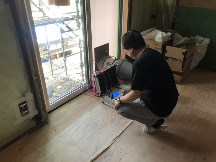 気密シートが膨らむ？！気密検査を行いました！　新築注文住宅M様邸　郡山市小原田