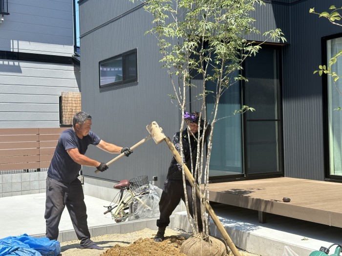 外構の植栽工事を行いました(*^^*)　郡山市大槻町 新築注文住宅N様邸