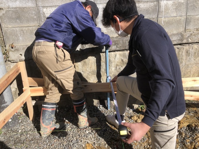 丁張検査を行いました!安積町荒井 新築注文住宅 K様邸