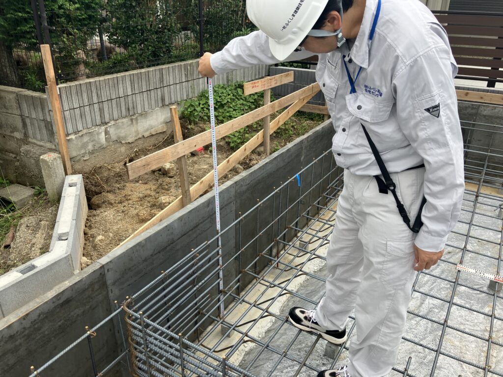 配筋検査を行いました。郡山市喜久田町　新築注文住宅　S様邸です。