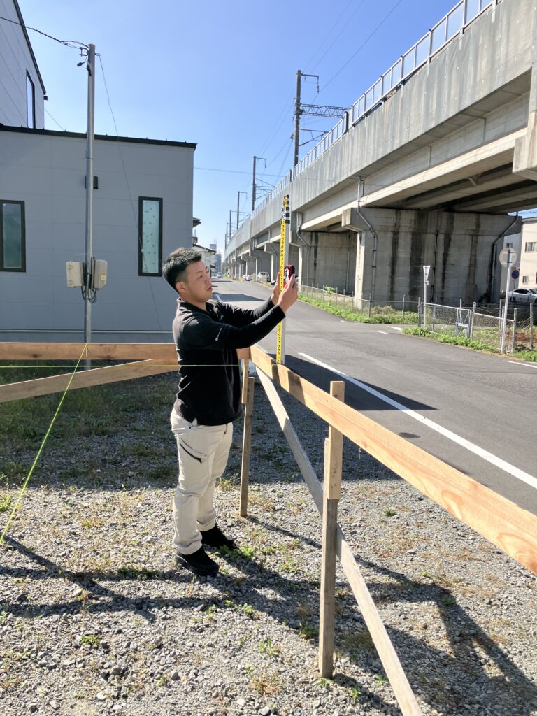 新築工事の丁張検査を行いました！郡山市小原田町S様邸新築工事