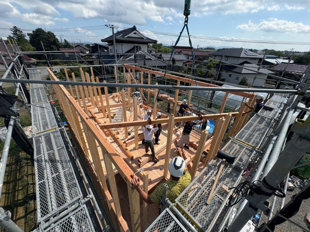 郡山市三穂田町　W様邸　新築工事中　建て方に行ってきました！！