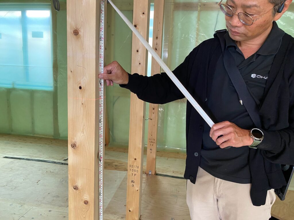 お家づくりで、大事な検査の１つ　胴縁（どうぶち）のチェックをご紹介します。郡山市富田町　新築注文住宅　E様邸