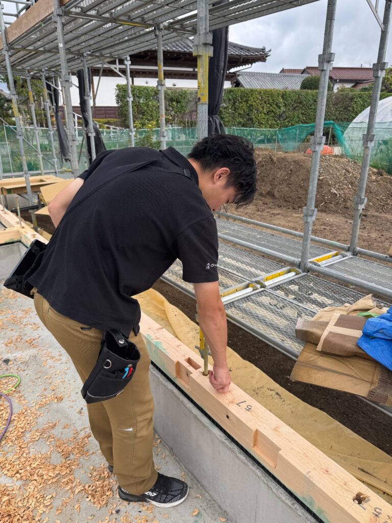 郡山市三穂田町　新築注文住宅　W様邸　土台入れに行ってきました！！