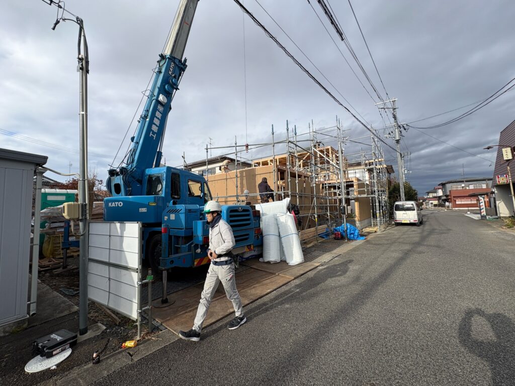 建て方(上棟)の様子をお届けします！岩瀬郡鏡石町新築注文住宅K様邸