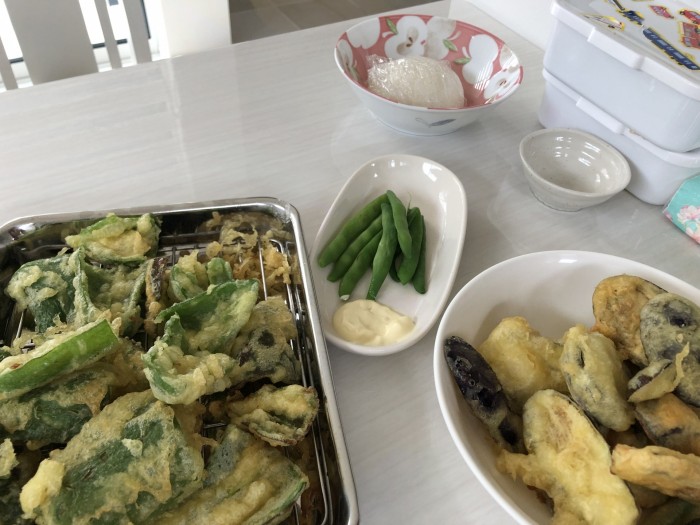 M様から頂いた、野菜を天ぷらにしました。鏡石町| 郡山市 新築住宅 大原工務店のブログ