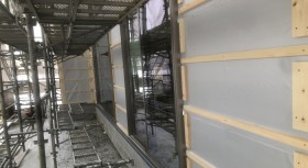 外壁下地を施工していきます。田村市船引町| 郡山市 新築住宅 大原工務店のブログ