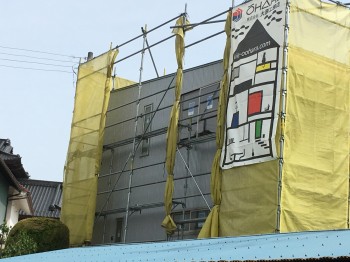 外壁工事進んでいます。須賀川市 R様邸 新築住宅。