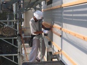 外壁工事進んでいます。福島市 新築住宅 K様邸です。